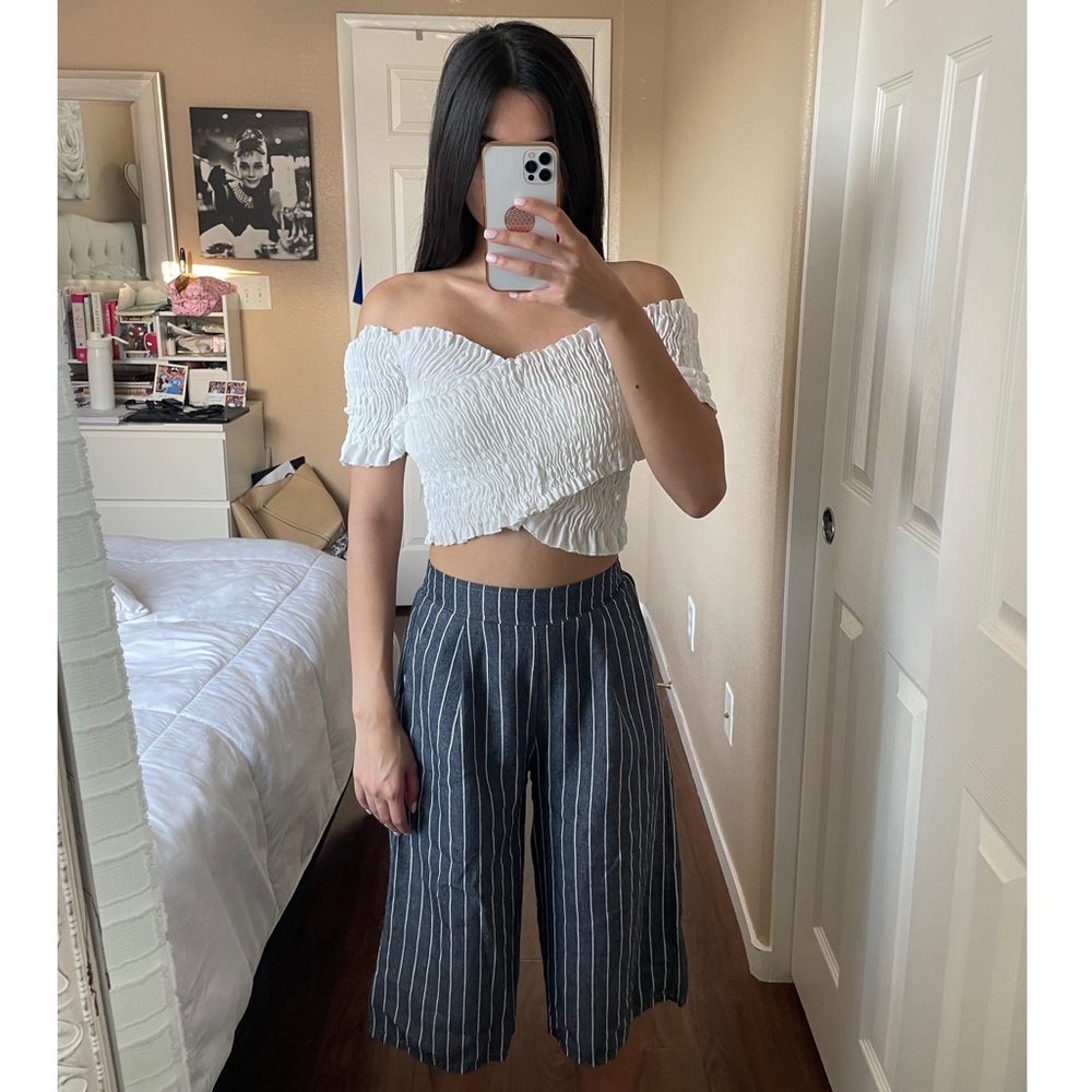 Pinstripe Capris Pants